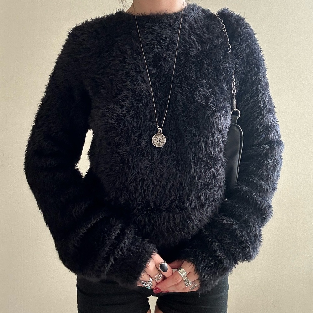 Versace Versus black fuzzy sweater